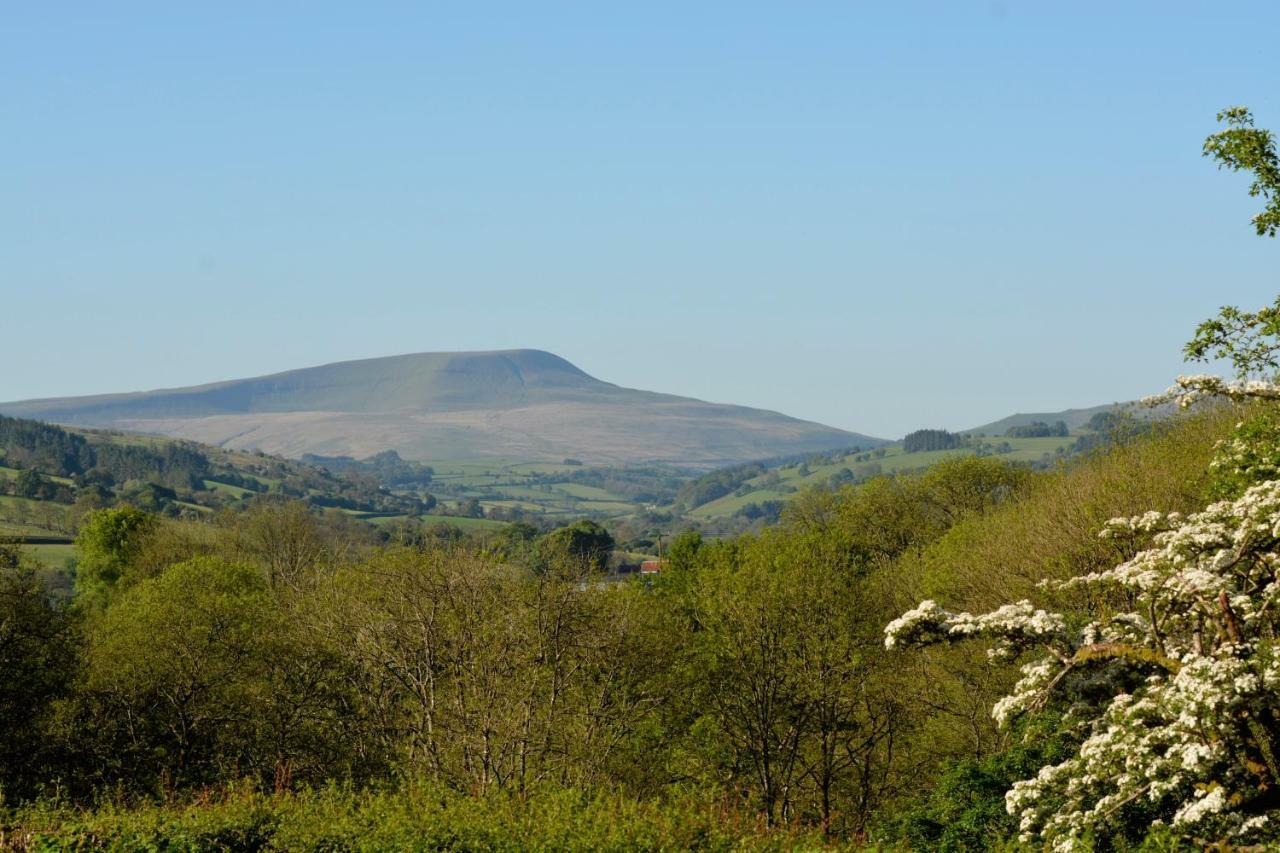 Snug Oak Hut With A View On A Welsh Hill Farm Apartment เบรคอน ภายนอก รูปภาพ